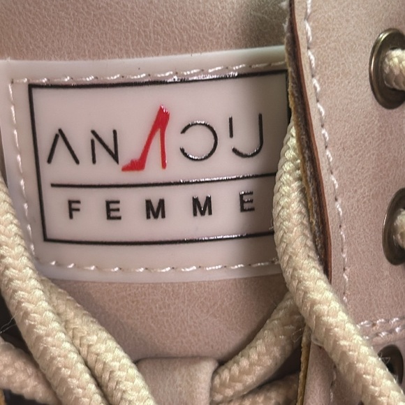 ANJOUFEMME Work Hiking Boots Women Outdoor Ankle Boots Light Khaki Size 8 - Picture 9 of 11